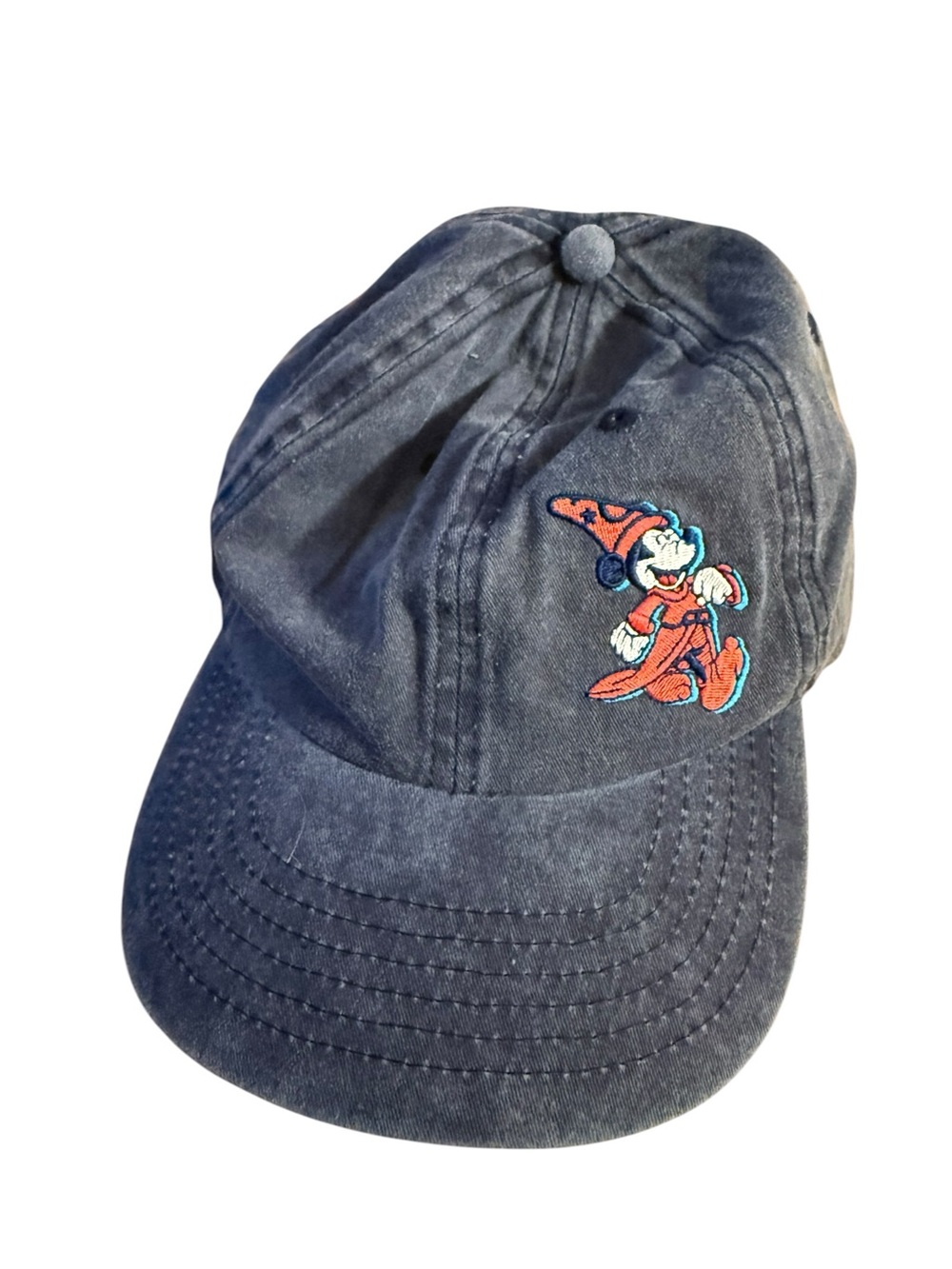 Disney Black Baseball Cap with Red & Blue Sorcerer Mickey Embroidery